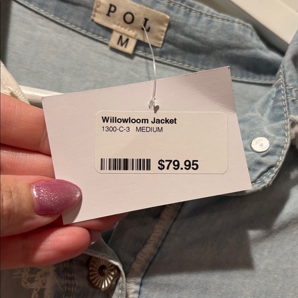 POL lace and floral denim shacket- size M - Picture 3 of 7